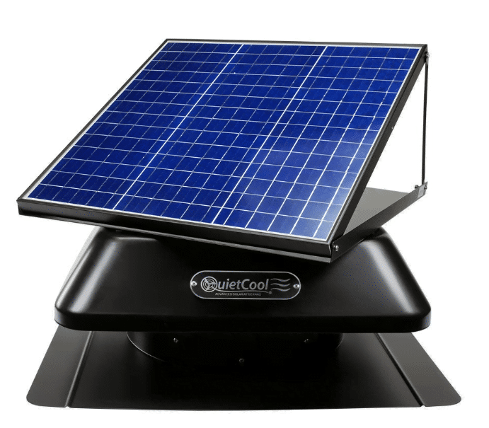 Best Solar-Powered Exhaust Fans: #1 QuietCool 40 Watt Solar Powered Gable Mount Attic Fan