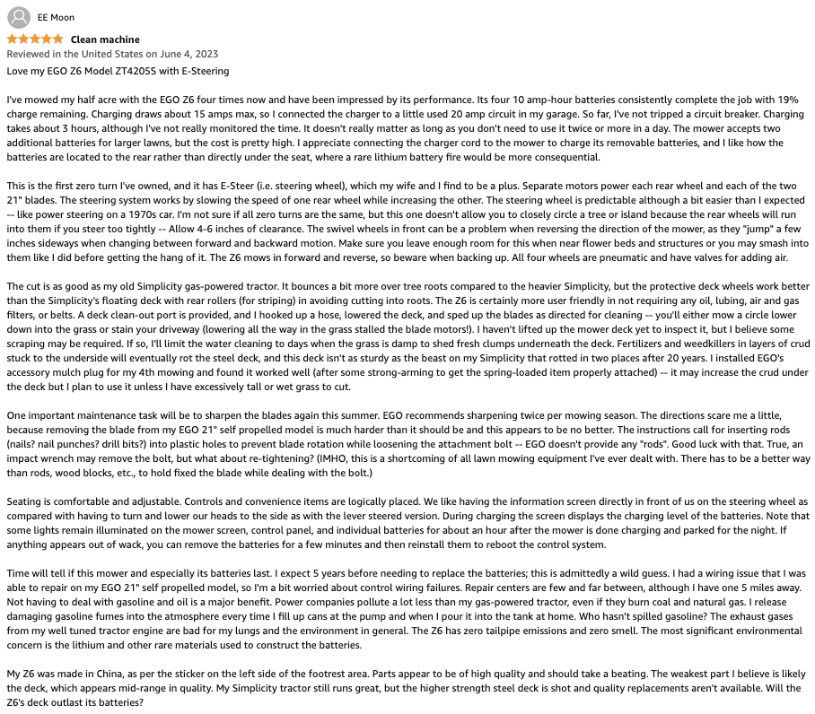 EGO POWER+ ZT4205S - Best Electric Riding Lawn Mower - Amazon Reviews EGO POWER+ ZT4205S - Best Electric Riding Lawn Mower - Amazon Reviews