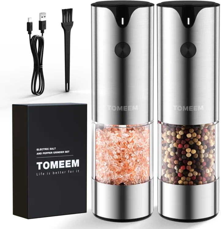 Latent Epicure Battery Operated Salt and Pepper Grinder Set Latent Epicure Battery Operated Salt and Pepper Grinder Set
