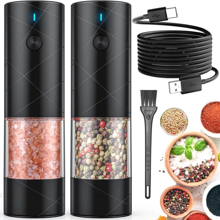 Lidaop Rechargeable Electric Salt and Pepper Grinder Set Lidaop Rechargeable Electric Salt and Pepper Grinder Set
