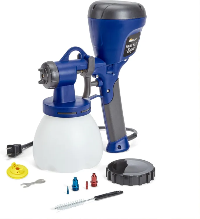 HomeRight C800971.A Super Finish Max, Includes 3 Brass Spray Tips, 3 Spray Patterns, Easy to Clean HVLP Paint Sprayer, Great for Furniture, Cabinets, Trim & More, Sprays Stains, Sealers & Latex Paints